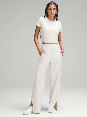 lululemon stretch woven high-rise pant in bone size S